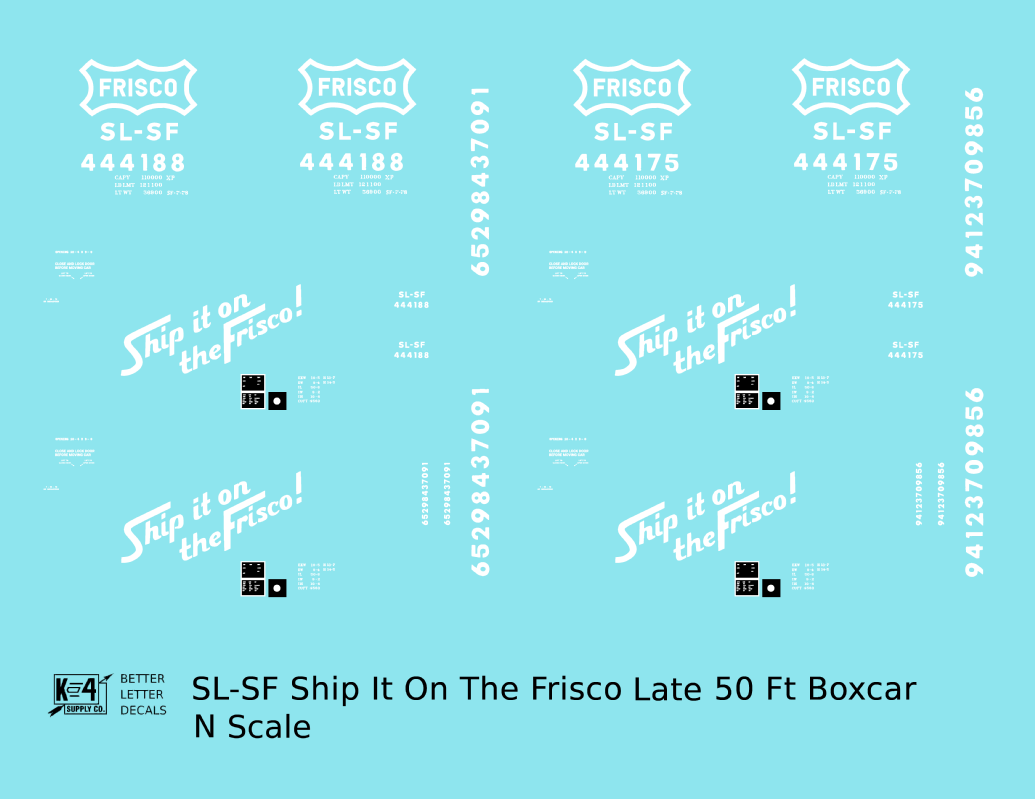 SLSF Frisco 50 Ft Boxcar White Late Scheme