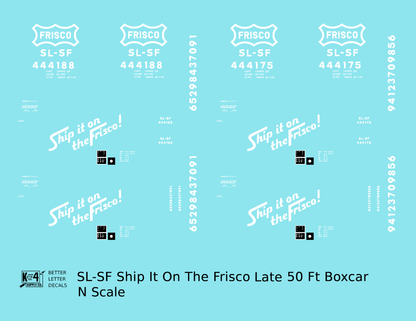 SLSF Frisco 50 Ft Boxcar White Late Scheme