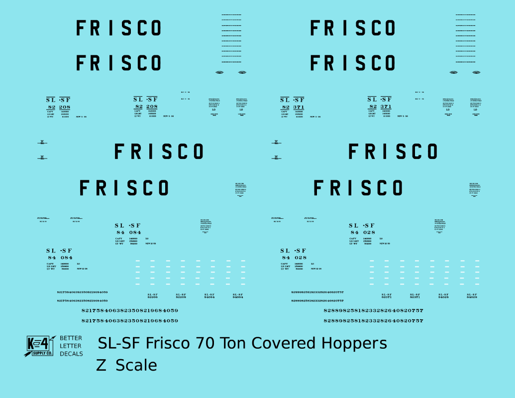 SLSF Frisco 70 Ton Covered Hopper Black Roman Marks