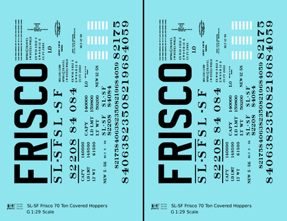 SLSF Frisco 70 Ton Covered Hopper Black Roman Marks