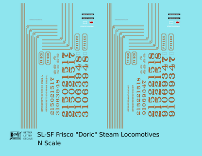 SLSF Frisco Doric Passenger Steam Locomotive Gold