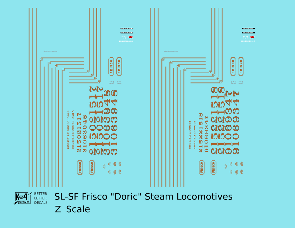 SLSF Frisco Doric Passenger Steam Locomotive Gold