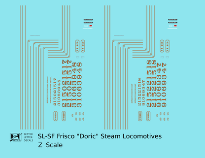 SLSF Frisco Doric Passenger Steam Locomotive Gold