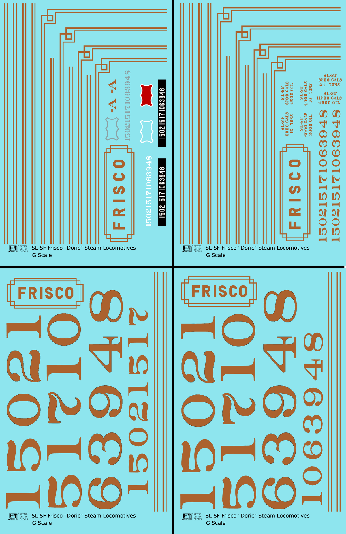 SLSF Frisco Doric Passenger Steam Locomotive Gold