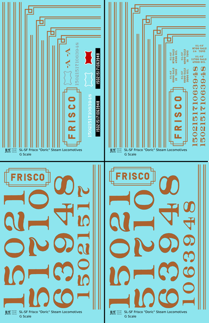 SLSF Frisco Doric Passenger Steam Locomotive Gold