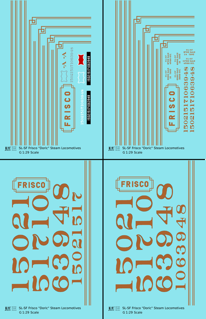 SLSF Frisco Doric Passenger Steam Locomotive Gold