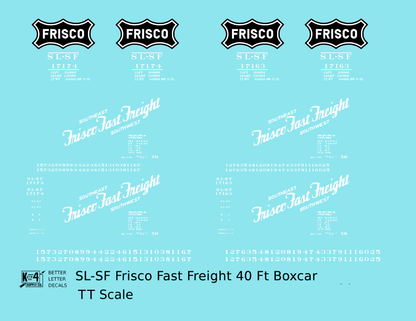 SLSF Frisco 40 Ft Boxcar White Fast Freight