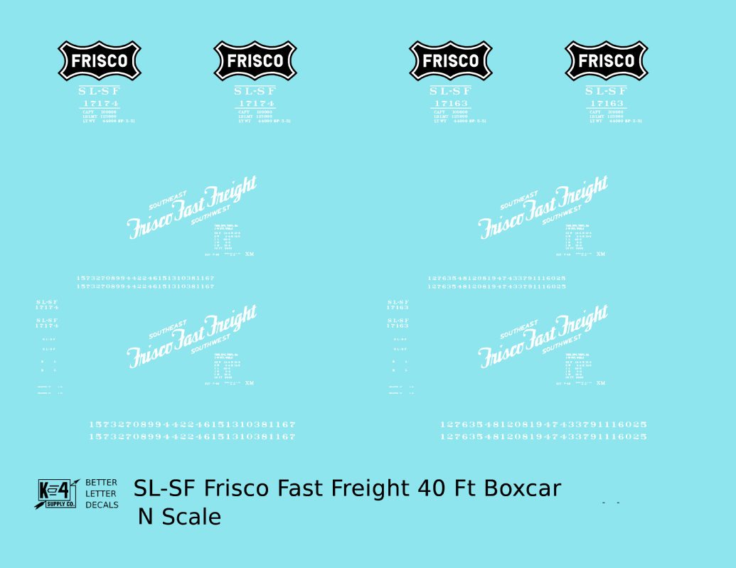 SLSF Frisco 40 Ft Boxcar White Fast Freight