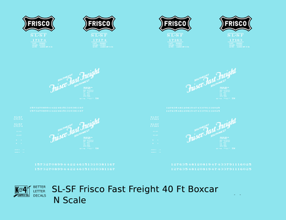 SLSF Frisco 40 Ft Boxcar White Fast Freight
