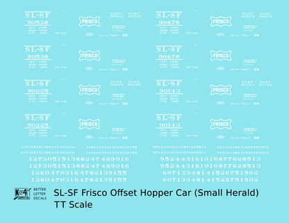SLSF Frisco Twin Hopper Car White Small Herald