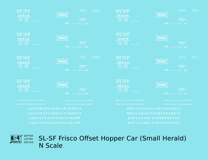 SLSF Frisco Twin Hopper Car White Small Herald