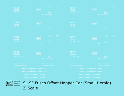 SLSF Frisco Twin Hopper Car White Small Herald