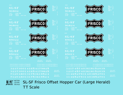 SLSF Frisco Twin Hopper Car White Large Herald
