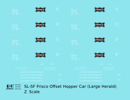 SLSF Frisco Twin Hopper Car White Large Herald