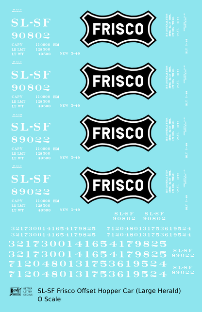 SLSF Frisco Twin Hopper Car White Large Herald