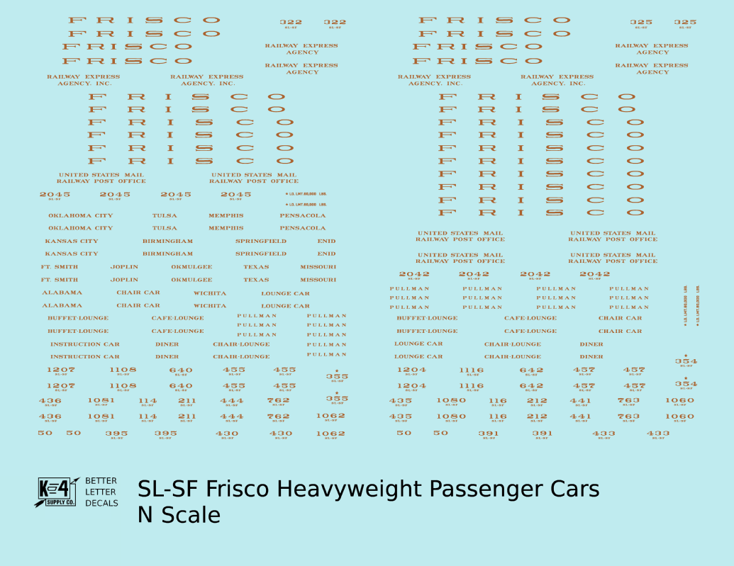 SLSF Frisco Heavyweight Passenger Car Bronze Gold