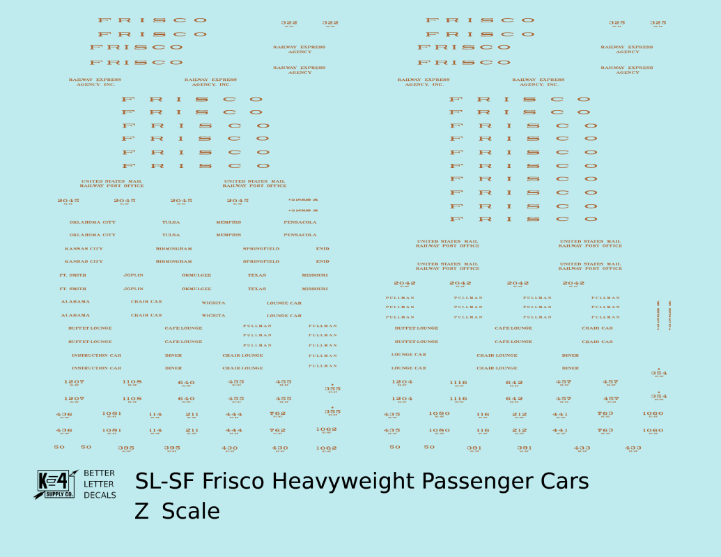 SLSF Frisco Heavyweight Passenger Car Bronze Gold