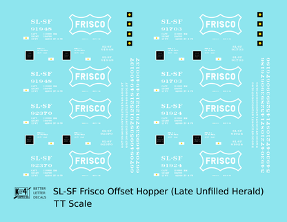 SLSF Frisco Offset Twin Hopper White Unfilled Herald