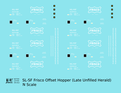 SLSF Frisco Offset Twin Hopper White Unfilled Herald
