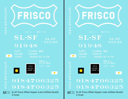 SLSF Frisco Offset Twin Hopper White Unfilled Herald