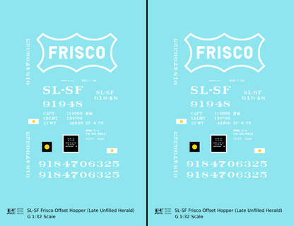 SLSF Frisco Offset Twin Hopper White Unfilled Herald