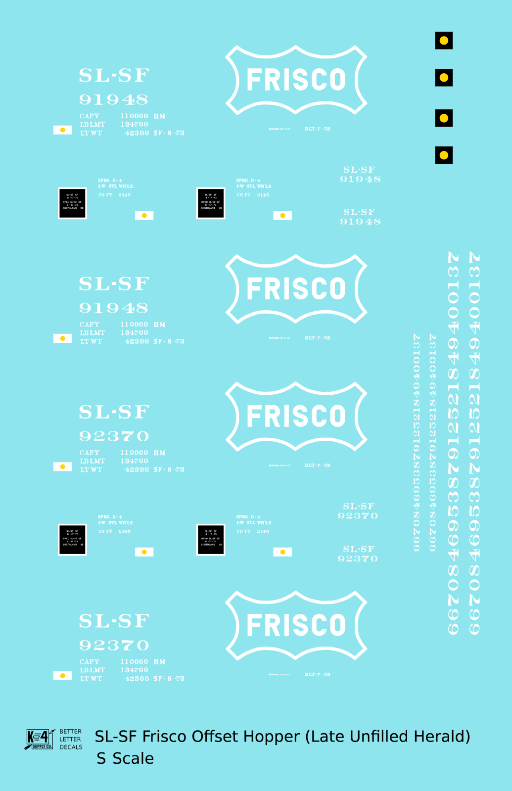 SLSF Frisco Offset Twin Hopper White Unfilled Herald