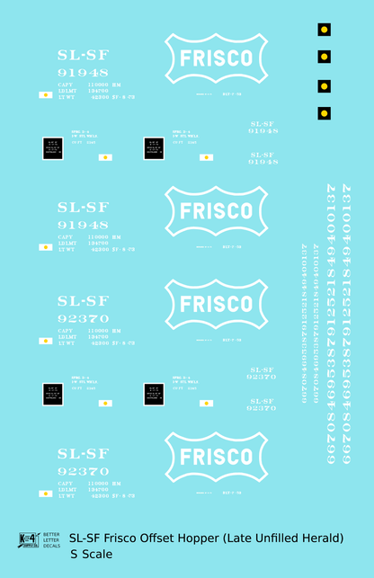 SLSF Frisco Offset Twin Hopper White Unfilled Herald