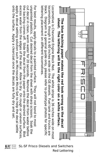 SLSF Frisco Diesel Locomotive Red and White