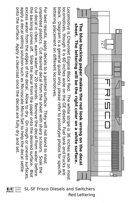 SLSF Frisco Diesel Locomotive Red and White
