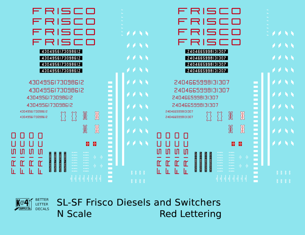 SLSF Frisco Diesel Locomotive Red and White