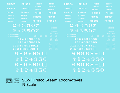 SLSF Frisco Steam Locomotive White