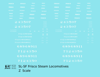 SLSF Frisco Steam Locomotive White