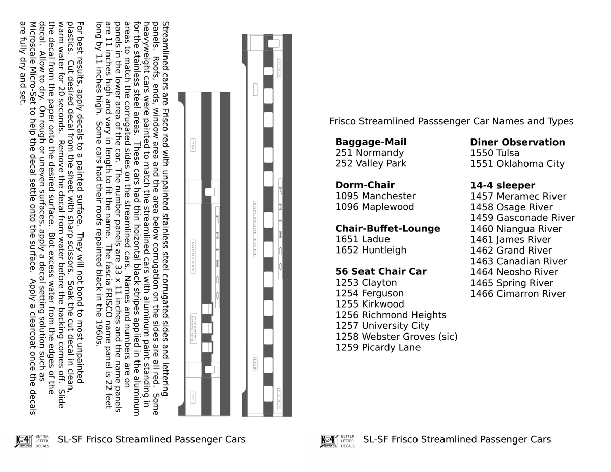 SLSF Frisco Streamlined Passenger Car Red