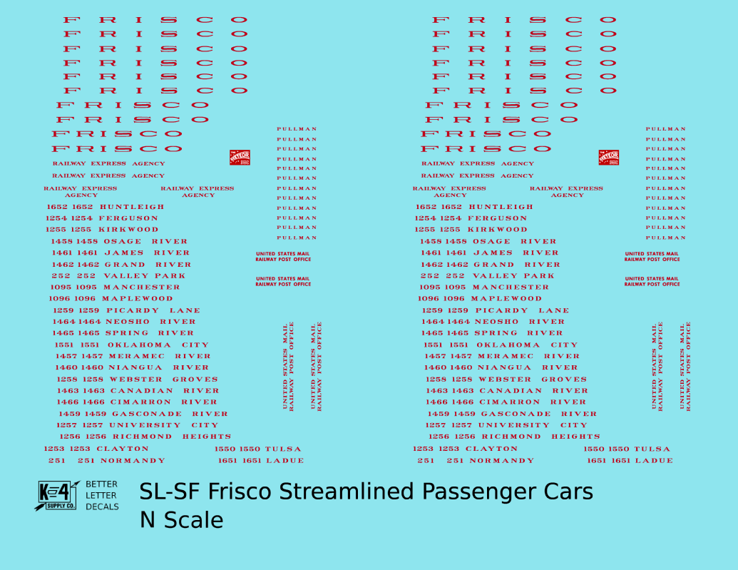 SLSF Frisco Streamlined Passenger Car Red