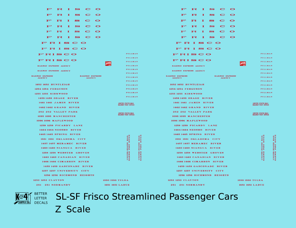 SLSF Frisco Streamlined Passenger Car Red
