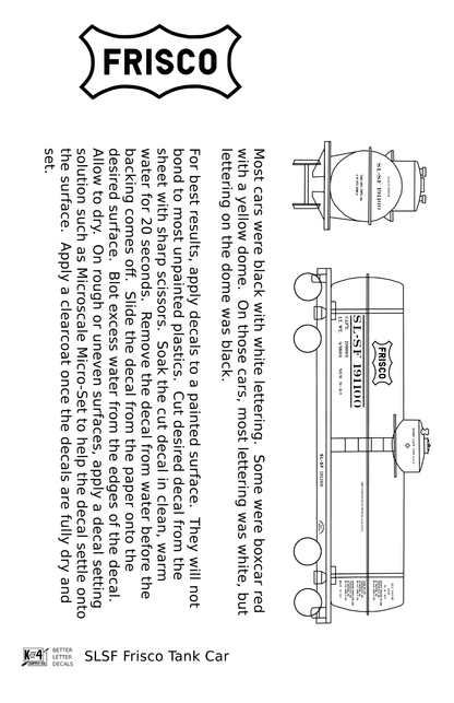 SLSF Frisco Tank Car White