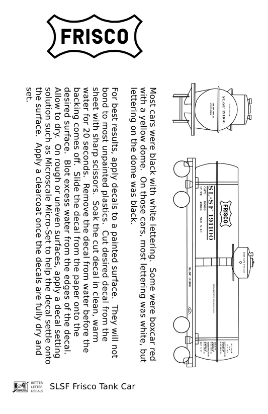 SLSF Frisco Tank Car White