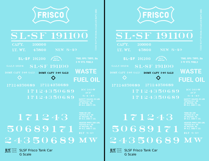 SLSF Frisco Tank Car White