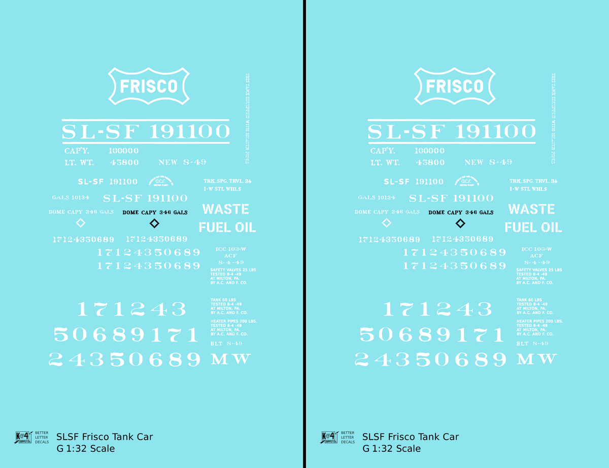 SLSF Frisco Tank Car White