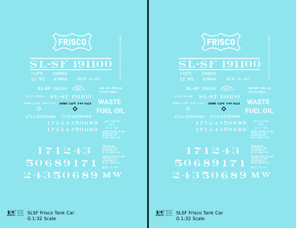 SLSF Frisco Tank Car White