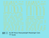 SLSF Frisco Heavyweight Passenger Cars Dulux Gold  - Decal - Choose Scale