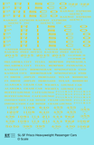 SLSF Frisco Heavyweight Passenger Cars Dulux Gold  - Decal Sheet