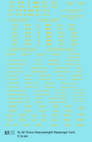 SLSF Frisco Heavyweight Passenger Cars Dulux Gold  - Decal - Choose Scale