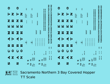 Sacramento Northern PS2 3 Bay Covered Hopper Black