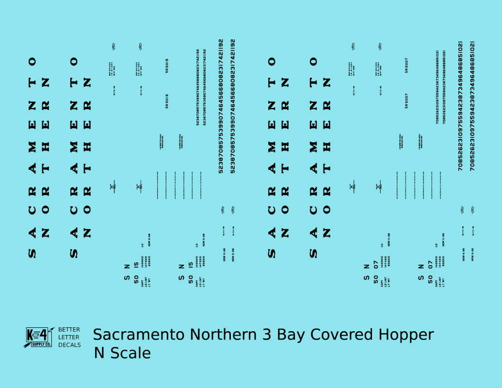 Sacramento Northern PS2 3 Bay Covered Hopper Black