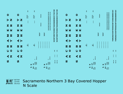 Sacramento Northern PS2 3 Bay Covered Hopper Black