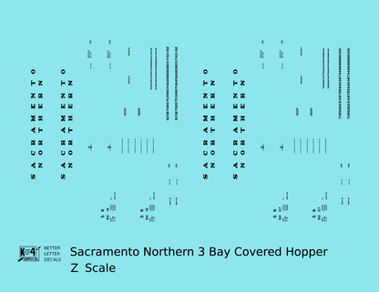 Sacramento Northern PS2 3 Bay Covered Hopper Black
