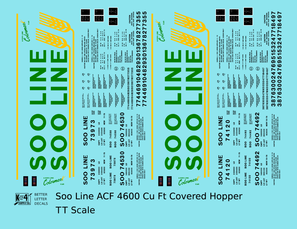 Soo Line ACF Covered Hopper Green Yellow and Black