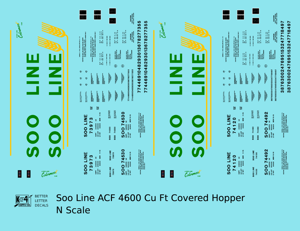 Soo Line ACF Covered Hopper Green Yellow and Black