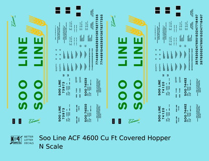 Soo Line ACF Covered Hopper Green Yellow and Black
